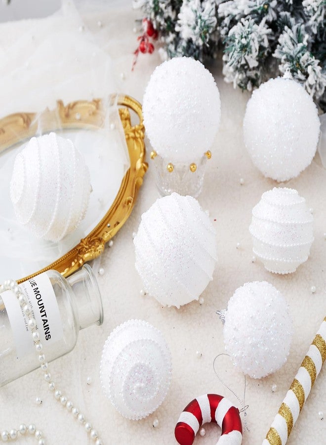 Munansli White Christmas Ball Ornaments, Christmas Ball Decorations Shatterproof Plastic Hanging Pearl Balls for Holiday Party(70mm/2.76", 12ct) - Image 2